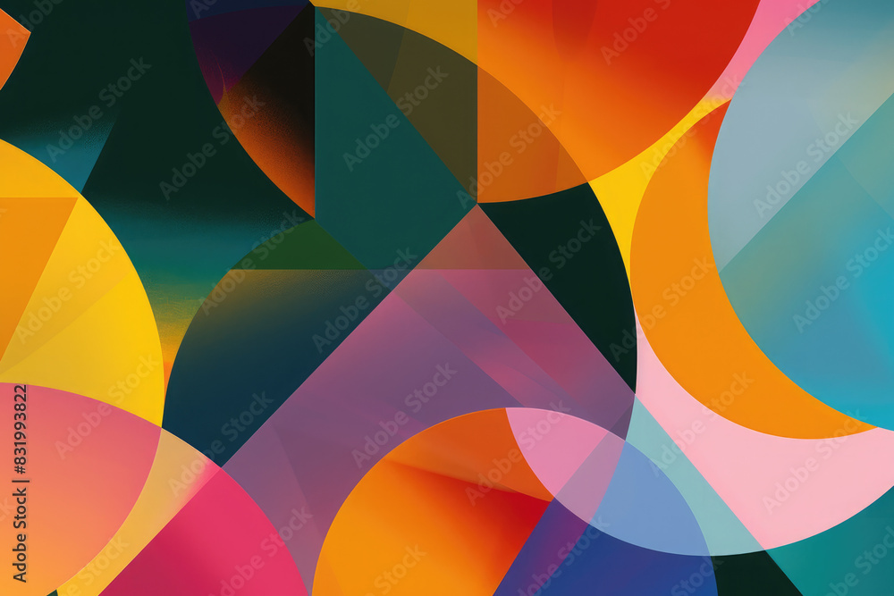 A colorful abstract painting with a lot of different shapes and colors A colorful abstract painting with a lot of different shapes and colors