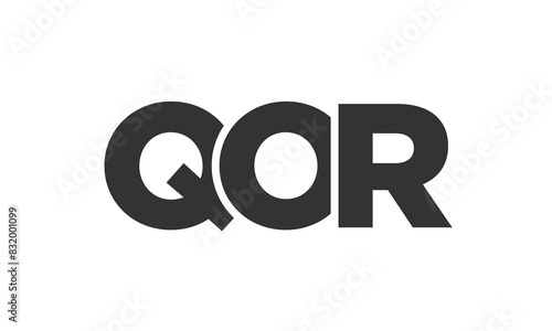 QOR logo design template with strong and modern bold text. Initial based vector logotype featuring simple and minimal typography. Trendy company identity.