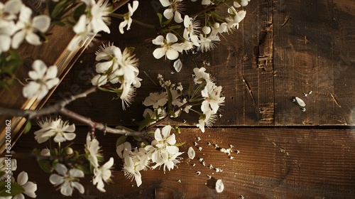 Enchanting Springscape, Rustic Wedding Invitation. Generative Ai photo