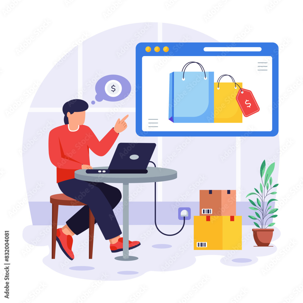 Fototapeta premium Cyber Monday Flat Illustrations 