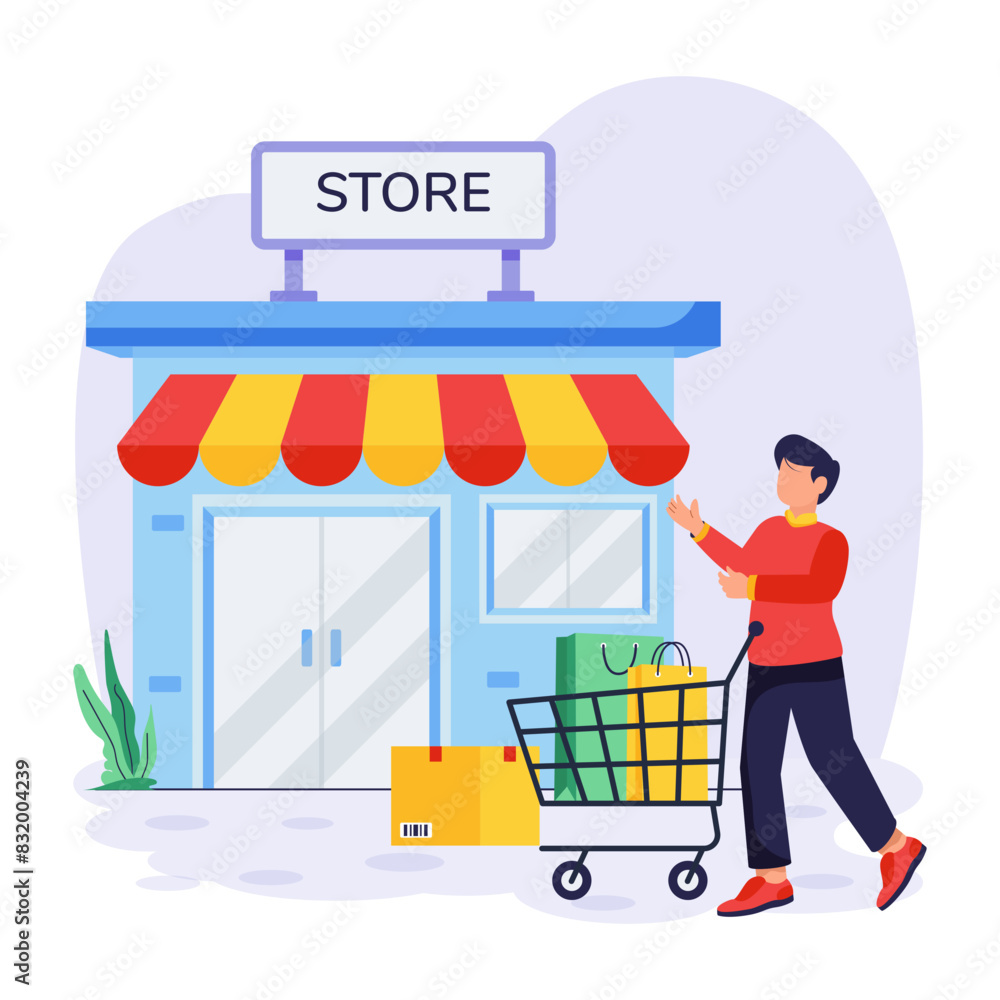 Shopping Sale Flat Illustrations Shopping Sale Flat Illustrations
