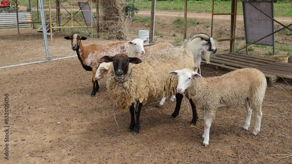 Shot of goats standing close to each other. Shot of goats standing close to each other.