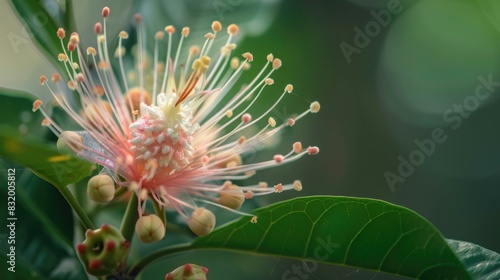 Blooming Guava Water or Syzygium Jambos Flower Ovaries in Close Up View photo