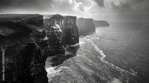 The Cliffs of Moher are a steep sea cliff located in County Clare, Ireland. photo