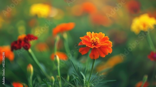 Scarlet marigold is a marigold species among several others showcasing a distinct color variation