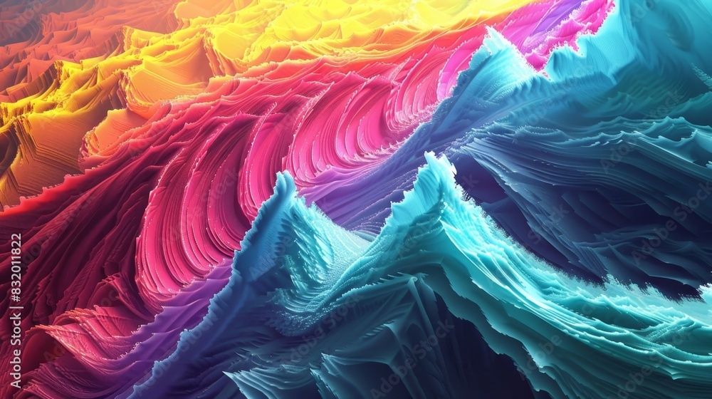 Naklejka premium A colorful multilayered wave representing the complex and intricate world of crypto arbitrage.
