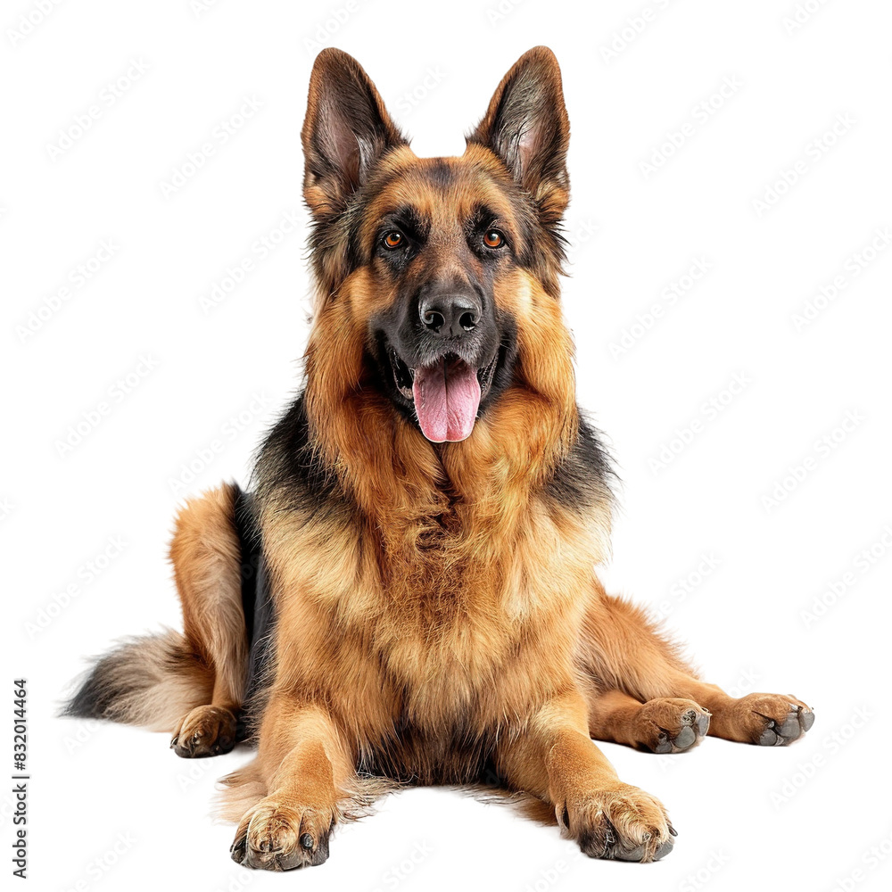 German shepherd dog, isolated on white or transparent background. German shepherd dog, isolated on white or transparent background.