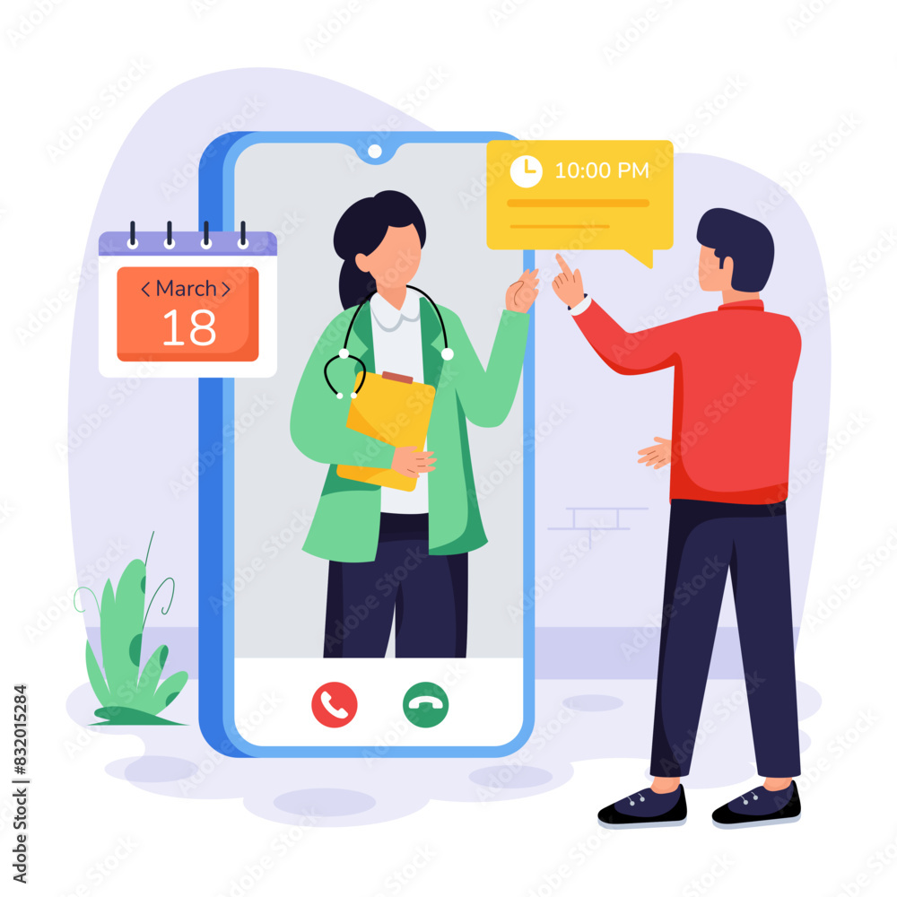 Appointment Booking Flat Illustrations 

