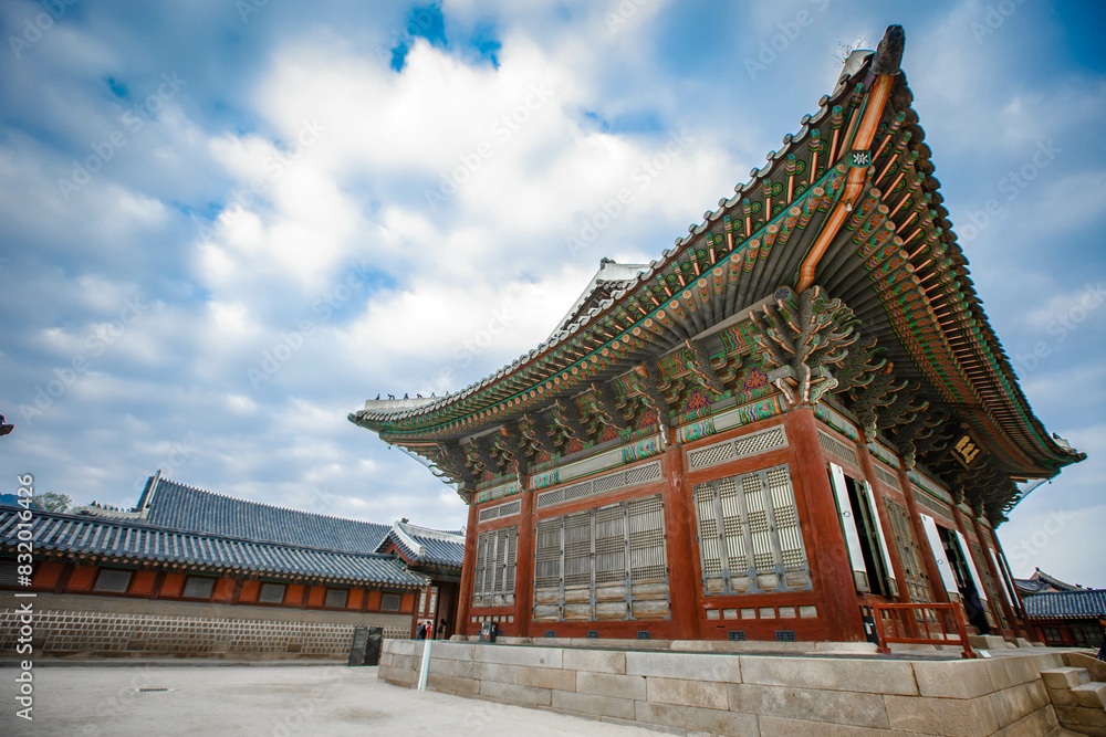Gyeongbokgung palace landmark of Seoul, South Korea.