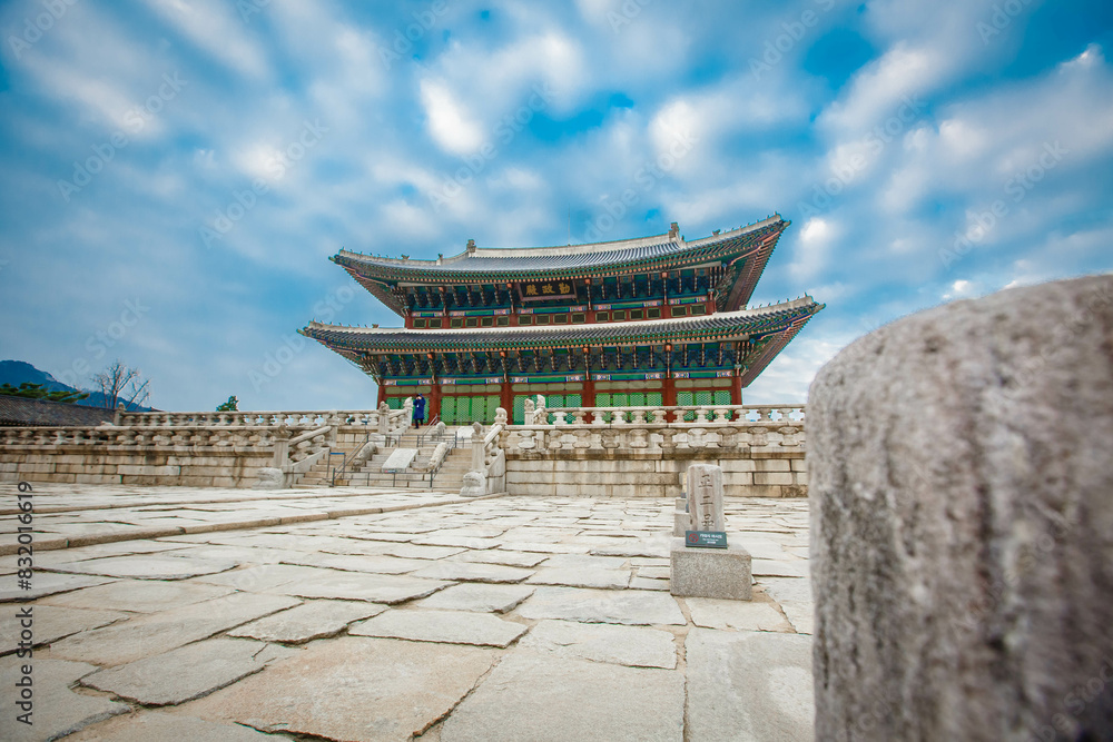 Gyeongbokgung palace landmark of Seoul, South Korea.
