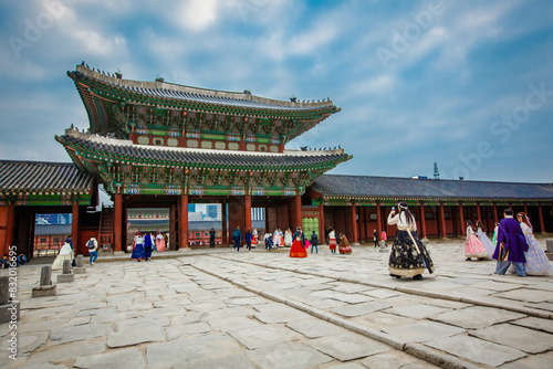 Obraz na płótnie External view of Geunjeongjeon Hall at Gyeongbokgung Palace w salonie
