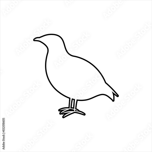Partridge silhouette outline icon vector. The partridge icon. Hunting concept. Game meat sign on white background. Partridge meat badge. Hunting illustration. Hunt logo