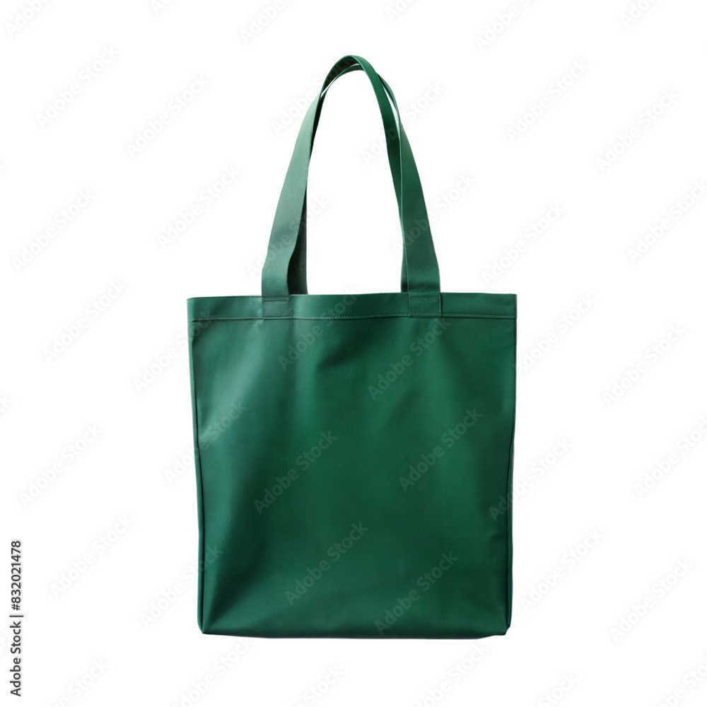 forest green cotton bag isolated on white background forest green cotton bag isolated on white background