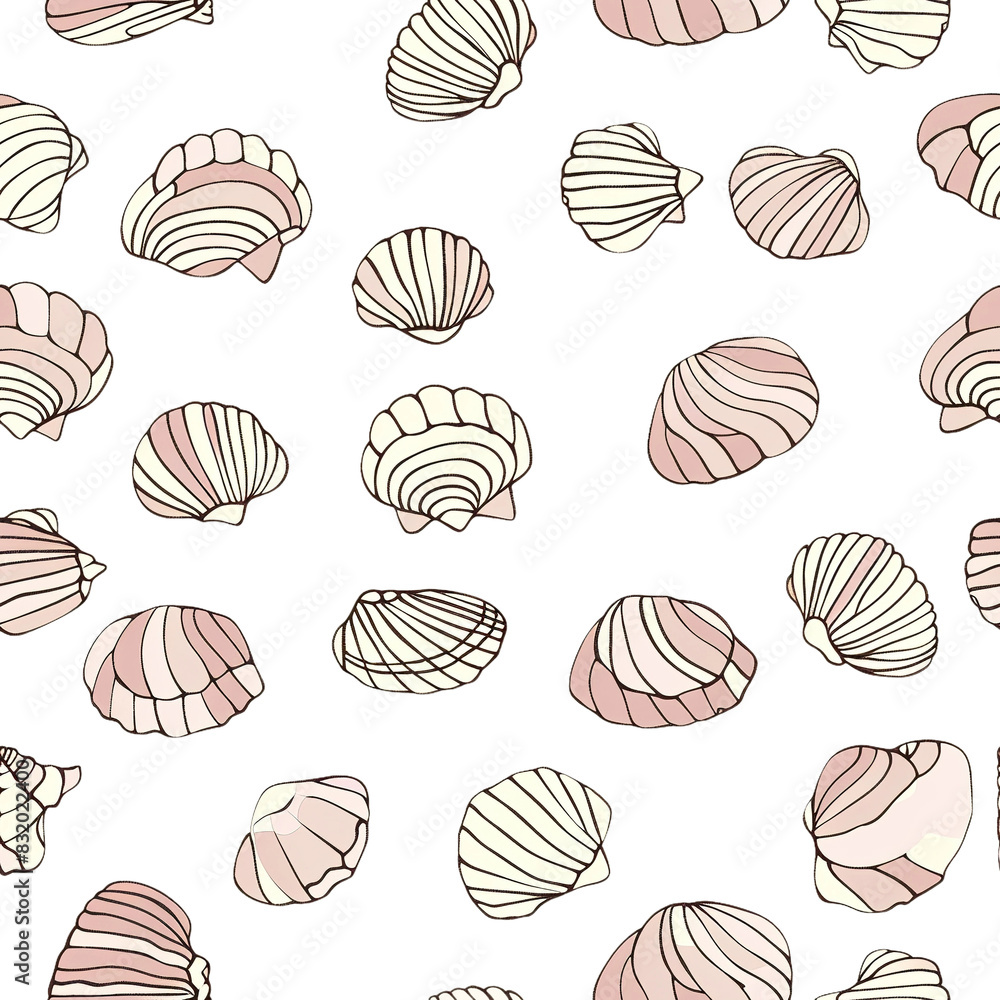 Shells pattern on white or transparent background. Shells pattern on white or transparent background.