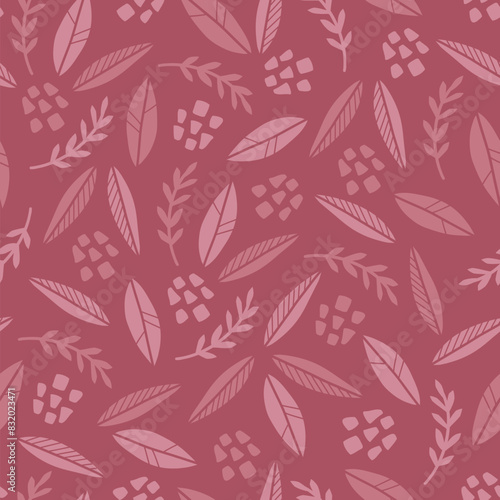 Red Forest Ground seamless pattern