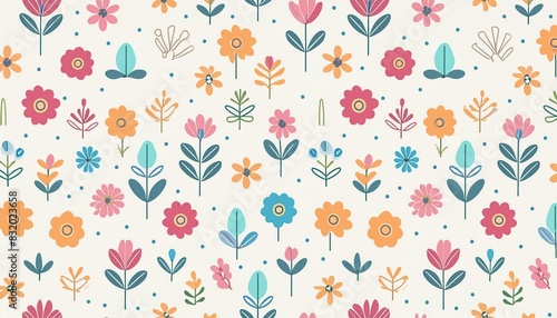 seamless pattern background with flowers