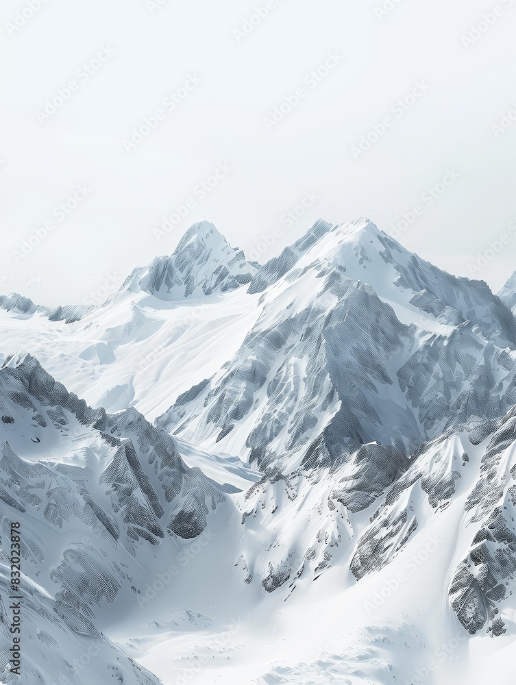 Obraz premium A snowcovered mountain range with a clear sky on mountain, snow, winter, landscape, sky, mountains, alps, nature, peak, ski, ice, rock, panorama, alpine, travel, glacier, cold, switzerland, himalaya, 