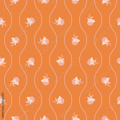Orange Microcosm seamless pattern