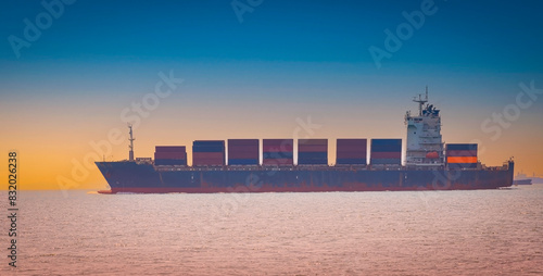 Photography Business trip with ship the partner connection Container Cargo freight ship for