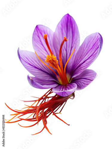 A saffron pistil displayed against a transparent background. AI GENERATED