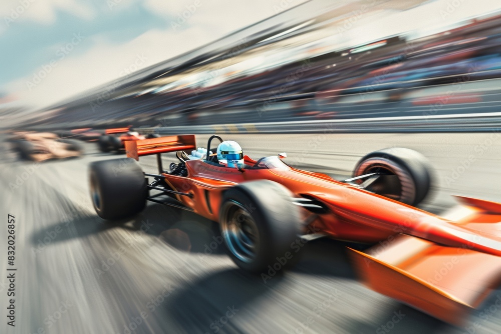 High-Speed Formula Racing on Track with Blurred Motion High-Speed Formula Racing on Track with Blurred Motion
