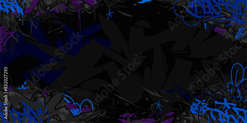 Cool Trendy Abstract Hip Hop Urban Street Art Graffiti Style Vector Illustration Background Template