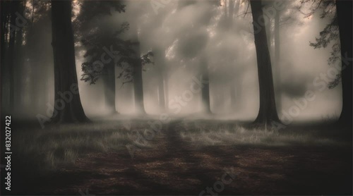 Smoke in the forest, smoke tornado in he sky