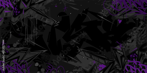 Modern Abstract Hip Hop Urban Street Art Graffiti Style Vector Illustration Background Template