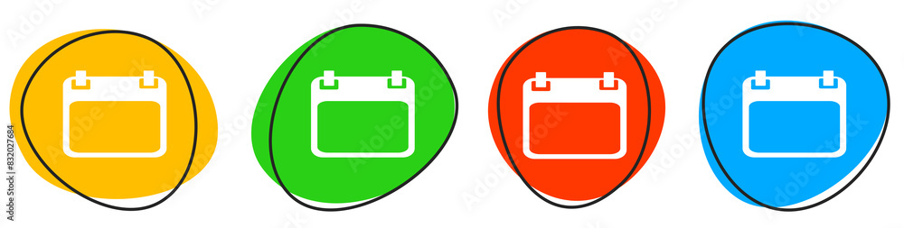 4 bunte Icons: Kalender - Button Banner 4 bunte Icons: Kalender - Button Banner