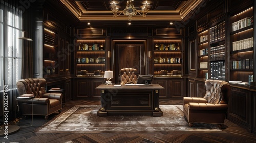 Wallpaper Mural Classic Interior of Old House with Furniture and Wood Design Torontodigital.ca