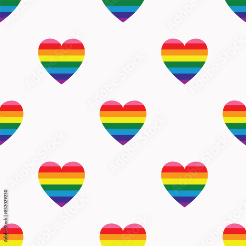 Free Download Rainbow pride flag is in the heart.Rainbow heart seamless pattern. - GFXLoad
