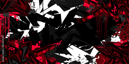 Cool Trendy Abstract Hip Hop Urban Street Art Graffiti Style Vector Illustration Background Template