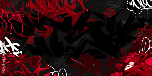 Trendy Abstract Hip Hop Urban Street Art Graffiti Style Vector Illustration Background Template