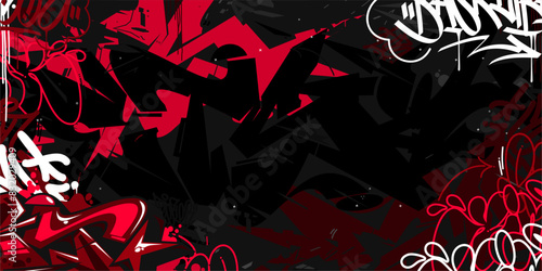 Modern Abstract Hip Hop Urban Street Art Graffiti Style Vector Illustration Background Template