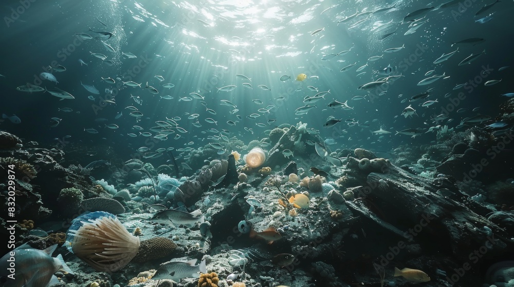 A thought-provoking portrayal of plastic pollution in oceans and its effects on marine life