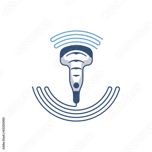 Simple and modern ultrasound logo vector. Suitable for the health and medical industry.