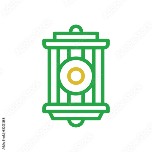 Lantern element duocolor orange green ramadan illustration photo