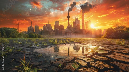 The pressing concern of global warming is closely tied to the release of greenhouse gases photo