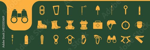 climber icon set vector design