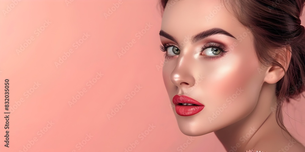 Professional Makeup Enhancement A Radiant Model Showcasing Decorative Cosmetics Professional Makeup Enhancement A Radiant Model Showcasing Decorative Cosmetics