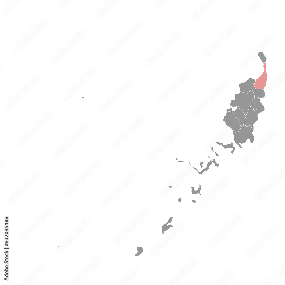 Obraz premium Ngaraard State map, administrative division of Palau. Vector illustration.
