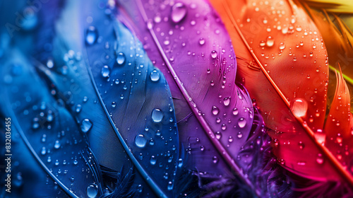 Colorful feathers background.