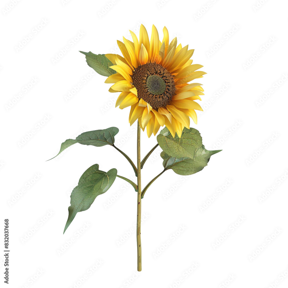 Obraz premium Sunflower isolated 3D on white background