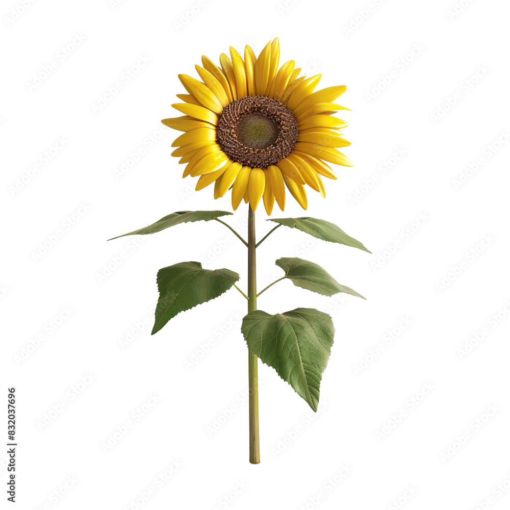 Obraz premium Sunflower isolated 3D on white background