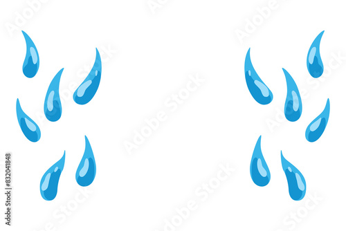 Cartoon tear drops icon. Sorrow cry streams, tear blob. Crying fluid, falling blue water drops. Isolated vector for sorrowful character weeping expression. Wet grief droplets