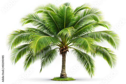 Cut out palm grove. Palm tree isolated on white background