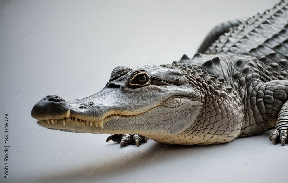 Obraz premium Crocodile , full , white backgroun