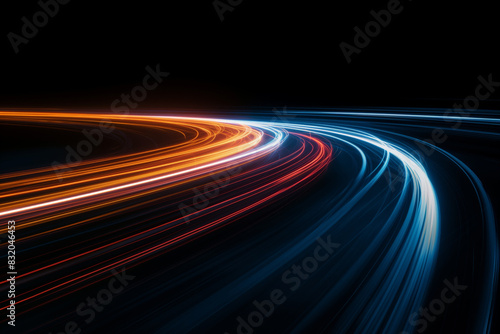 Fast motion lines. Speed lines in dark background. 