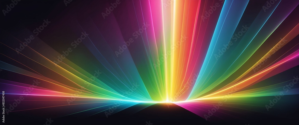 Fototapeta premium abstract bright colorful rays of light beams spectrum banner illustration