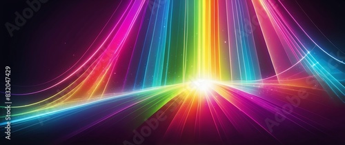 abstract bright colorful rays of light beams spectrum banner illustration